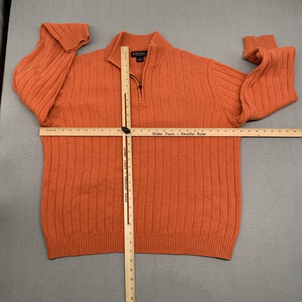 BROOKS BROTHERS SCOTTISH LAMBSWOOL 1/4 ZIP‎ SWEATER - XL 90s Vintage Money - Picture 5 of 10